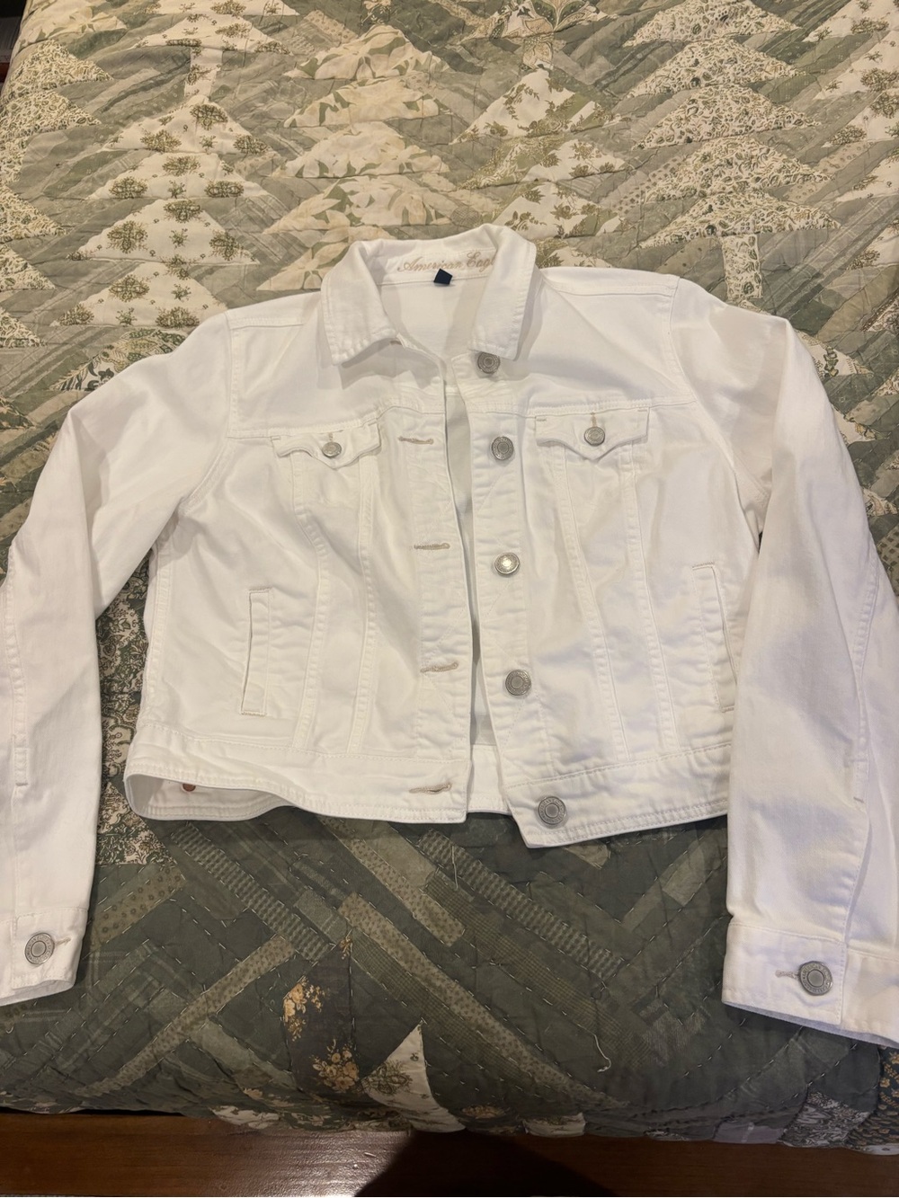 American Eagle Outfitters White Denim Jacket